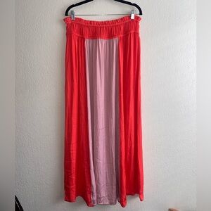 NWT Anthropologie Current Air Coral and Pink Maxi Skirt
